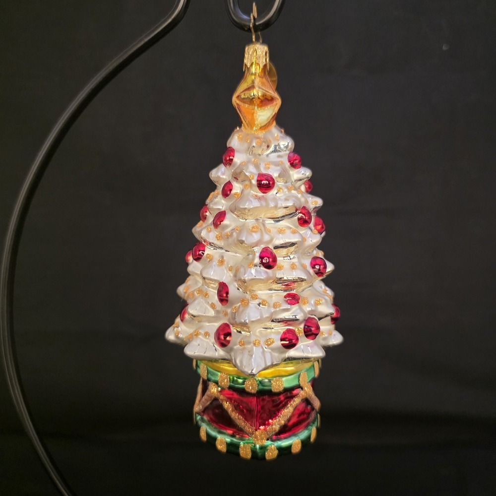 Christopher Radko Rhythm & Spruce 2002 White Christmas Tree Ornament 1011221 - Picture 2 of 9